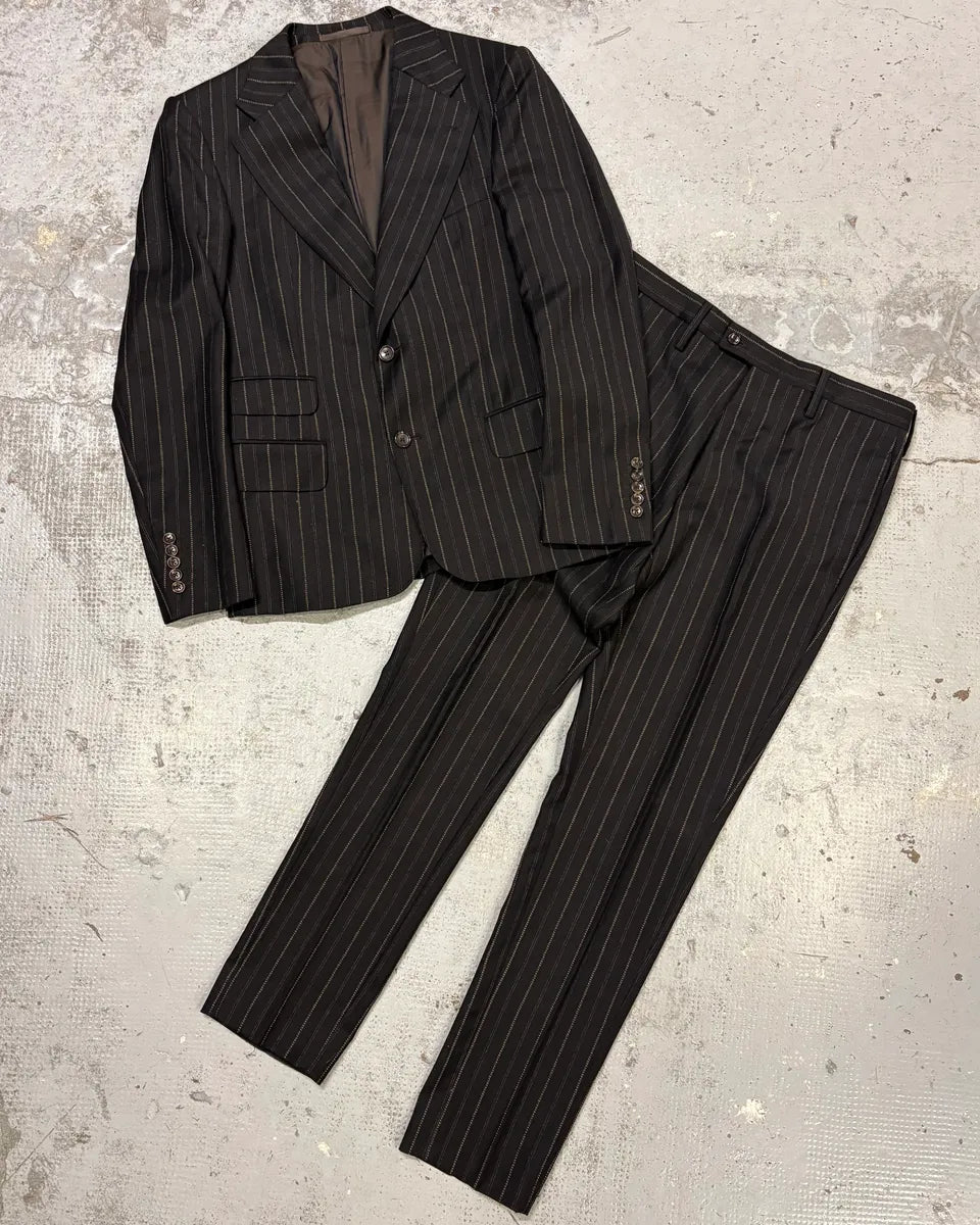 2000s Gucci Black Wool Pinstriped Suit by Tom Ford tnLKKGU 0
