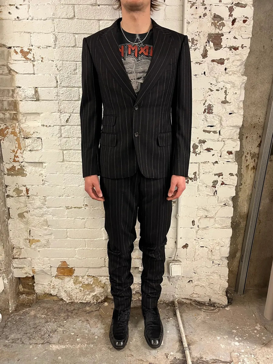 2000s Gucci Black Wool Pinstriped Suit by Tom Ford tnLKKGU 1