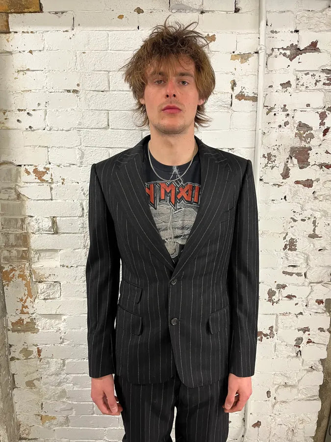 2000s Gucci Black Wool Pinstriped Suit by Tom Ford tnLKKGU 5