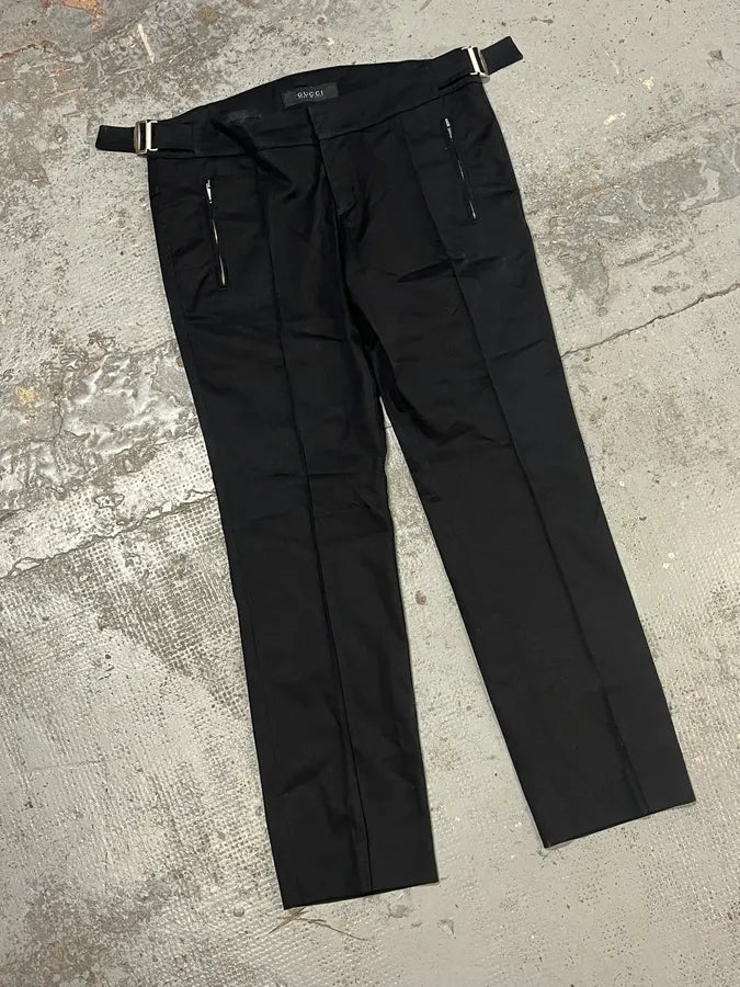 Gucci Black Zip Slim Tailored Pants WVRHQbr 4