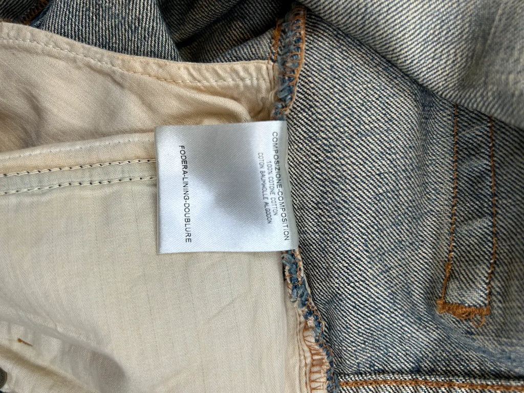 AW2007 Gucci Blue Leather Patch Faded Denim Jeans  tUhcXID 10