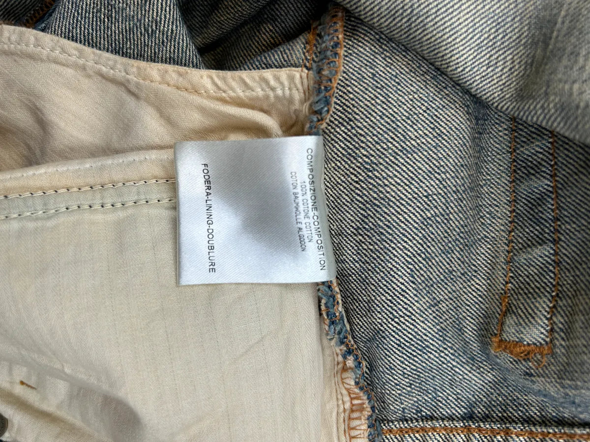 AW2007 Gucci Blue Leather Patch Faded Denim Jeans  tUhcXID 10