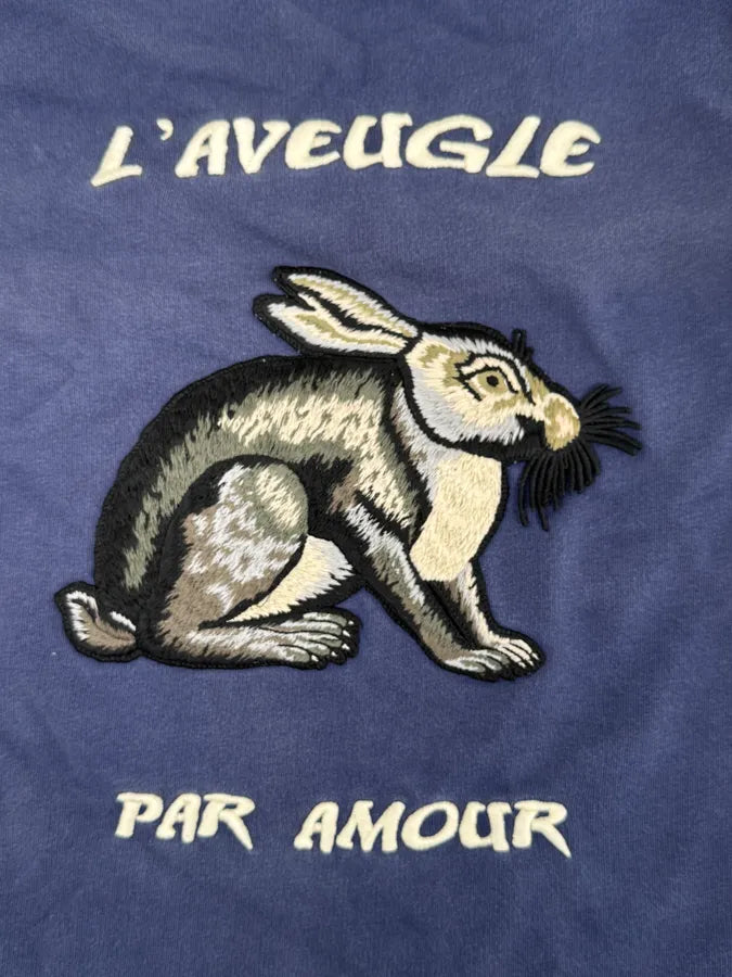 Gucci Blue L’aveugle par Amour Rabbit Crewneck Sweater PLjISBp 6