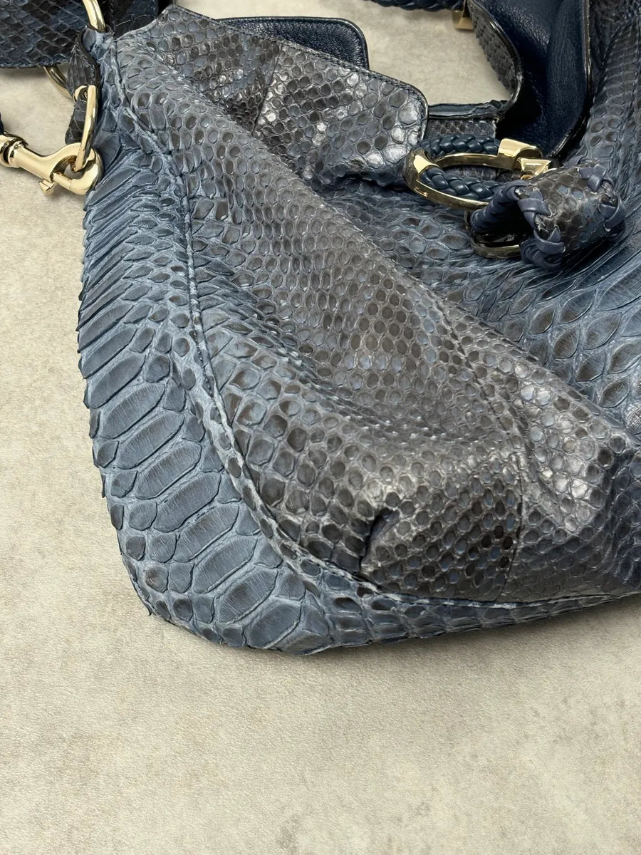 Gucci Blue Python G Wave Hobo Shoulder Bag by Frida Giannini xUpLcqy 8