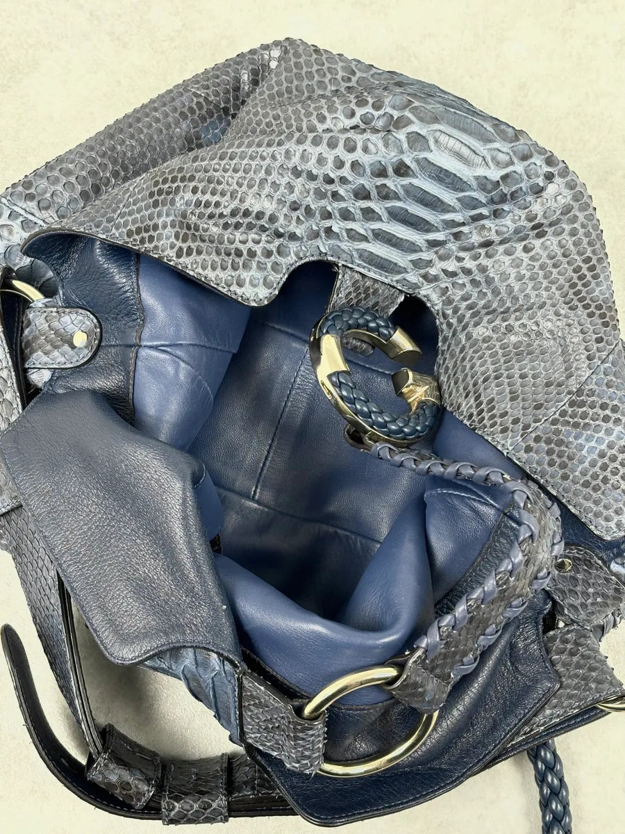 Gucci Blue Python G Wave Hobo Shoulder Bag by Frida Giannini xUpLcqy 17