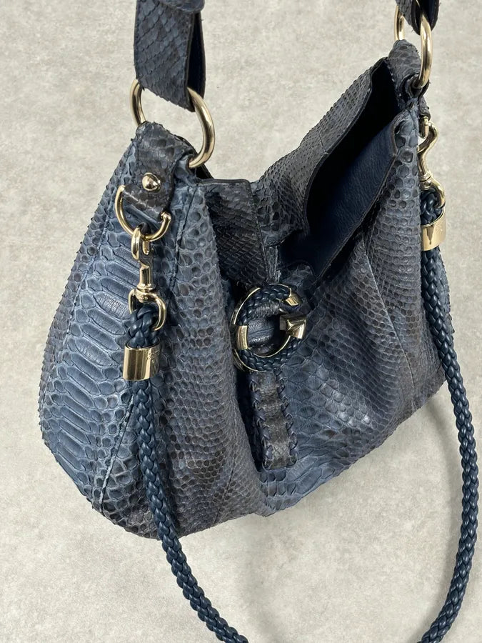 Gucci Blue Python G Wave Hobo Shoulder Bag by Frida Giannini xUpLcqy 7