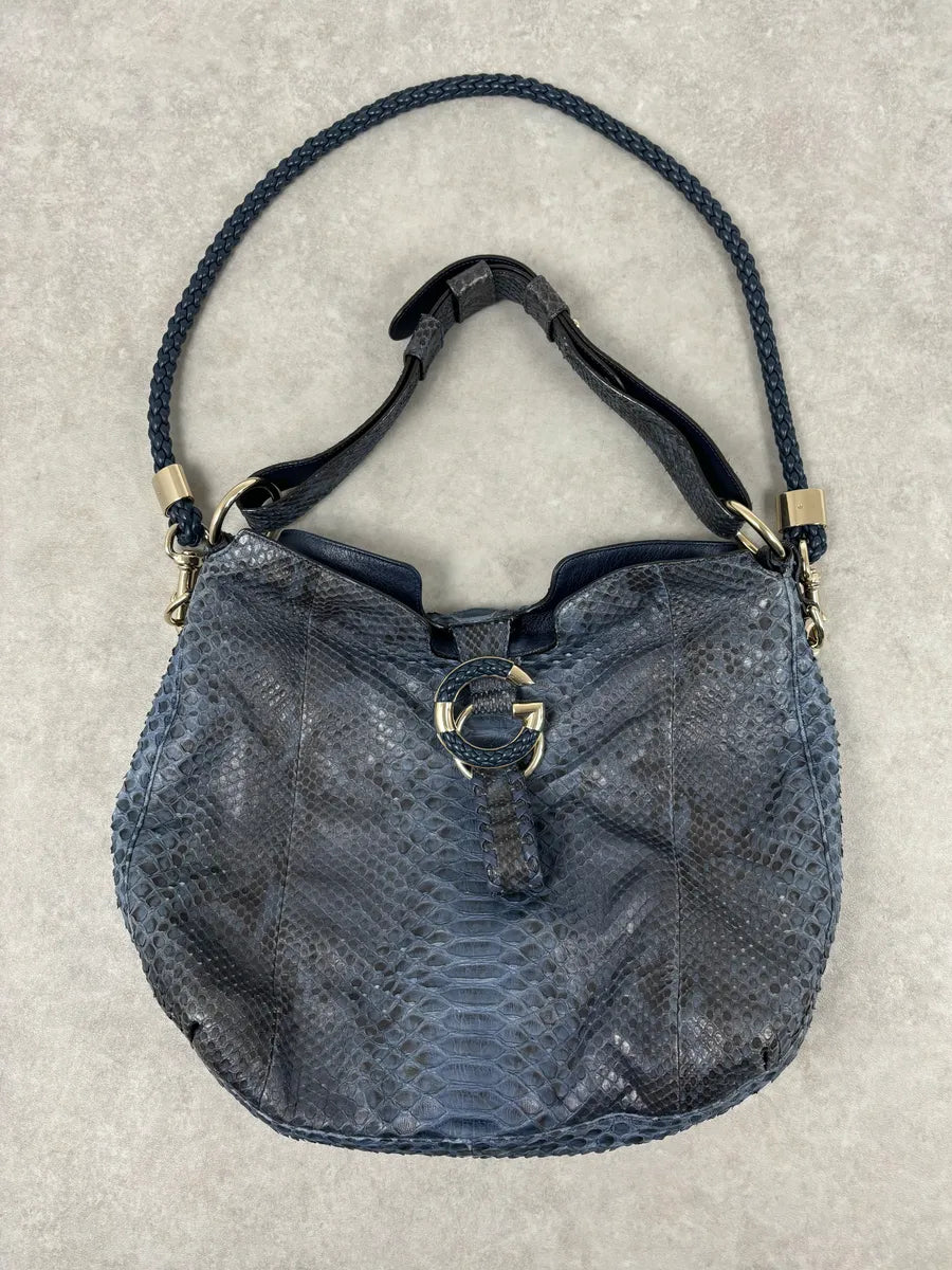 Gucci Blue Python G Wave Hobo Shoulder Bag by Frida Giannini xUpLcqy 0