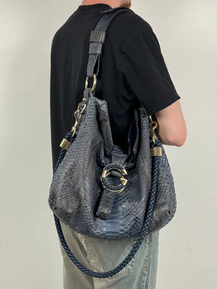 Gucci Blue Python G Wave Hobo Shoulder Bag by Frida Giannini xUpLcqy 2