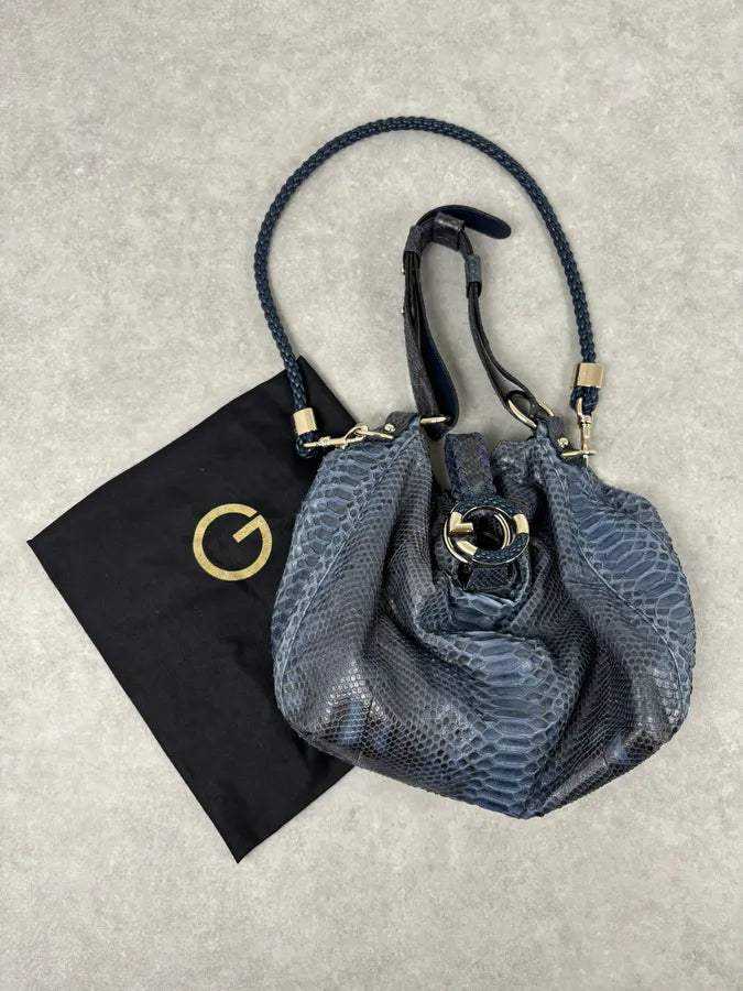 Gucci Blue Python G Wave Hobo Shoulder Bag by Frida Giannini xUpLcqy 4