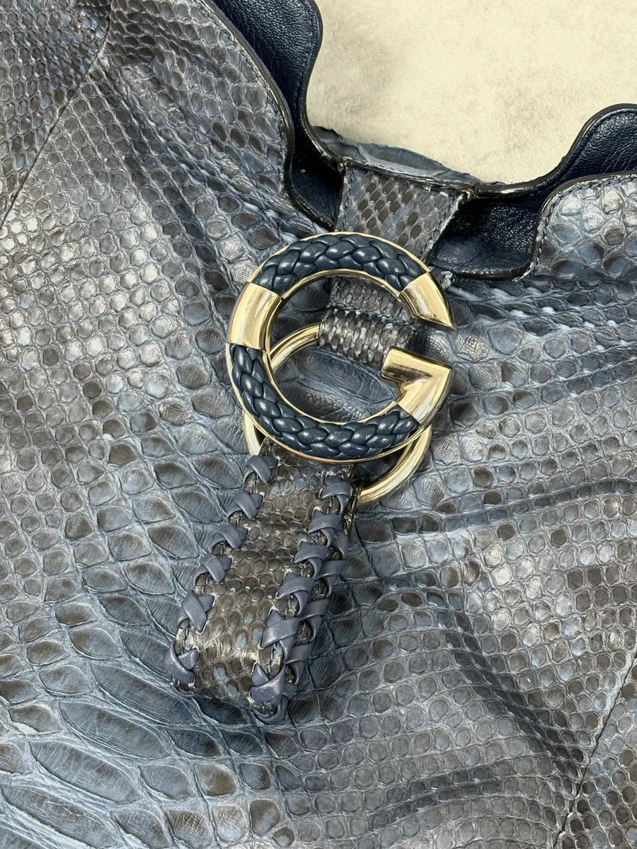 Gucci Blue Python G Wave Hobo Shoulder Bag by Frida Giannini xUpLcqy 14