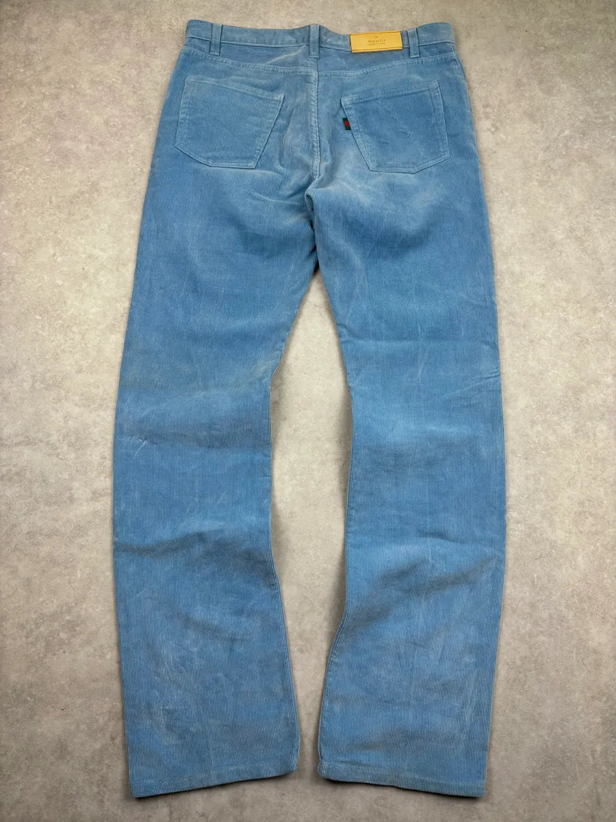 2000s Gucci Blue Sky Corduroy Pants by Tom Ford  ukZvLnp 5