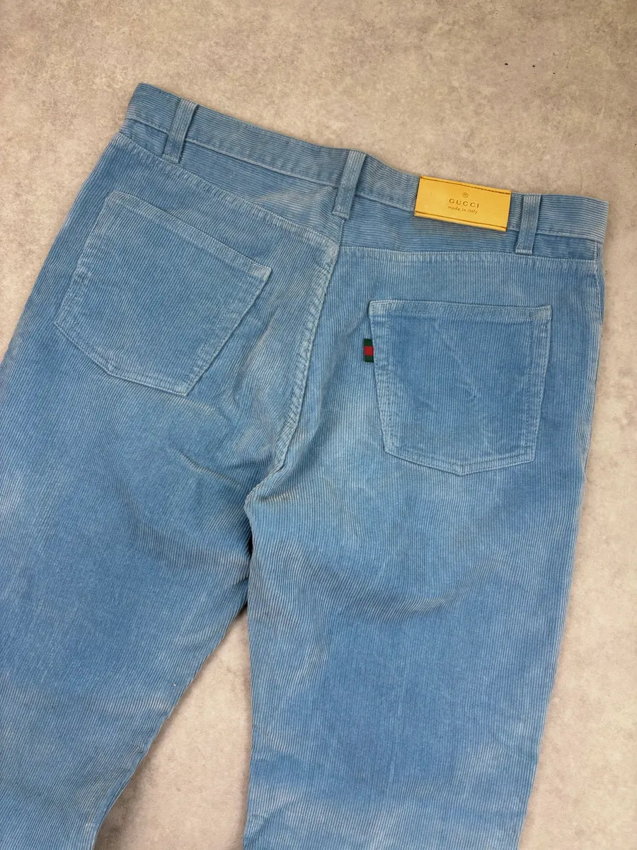 2000s Gucci Blue Sky Corduroy Pants by Tom Ford  ukZvLnp 6