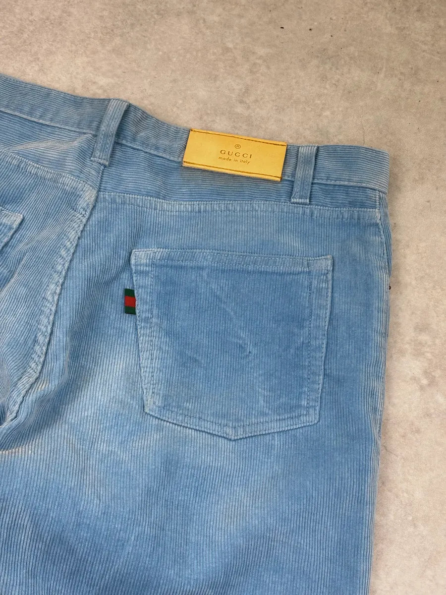 2000s Gucci Blue Sky Corduroy Pants by Tom Ford  ukZvLnp 7