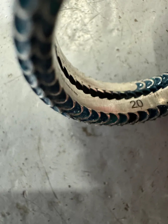 Gucci Blue Snake Silver Ring IfxVOfK 9
