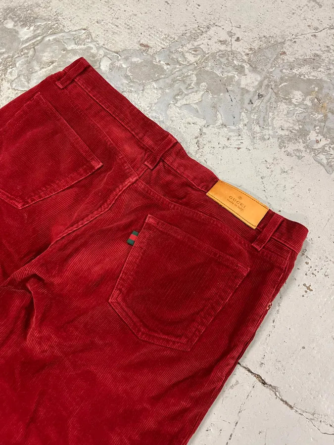 Gucci Bordeaux Corduroy Pants EABNgeY 8