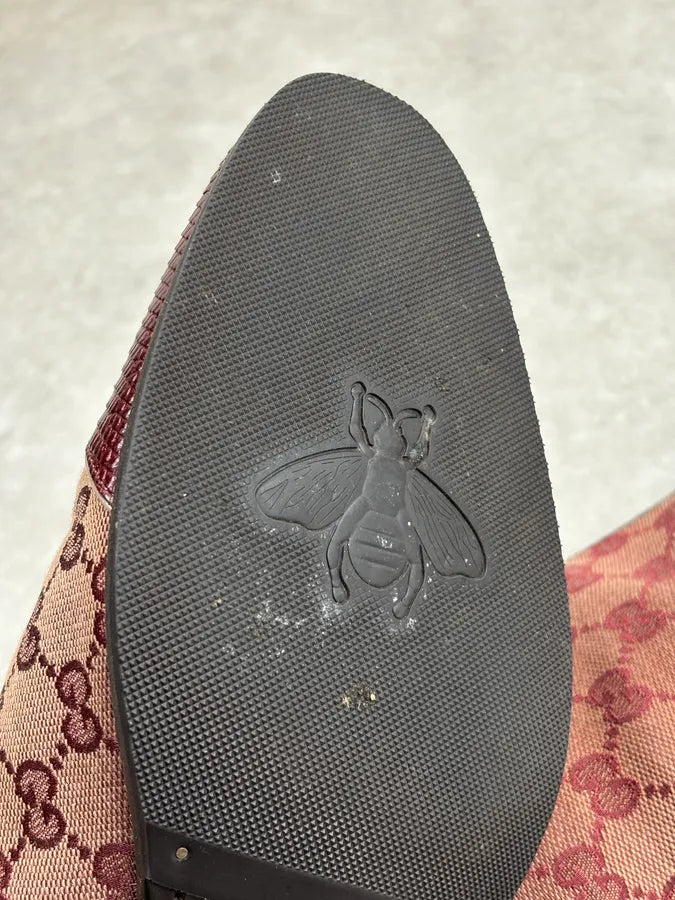 2000s Gucci Bordeaux Leather Monogram Boots sZuSUUo 18