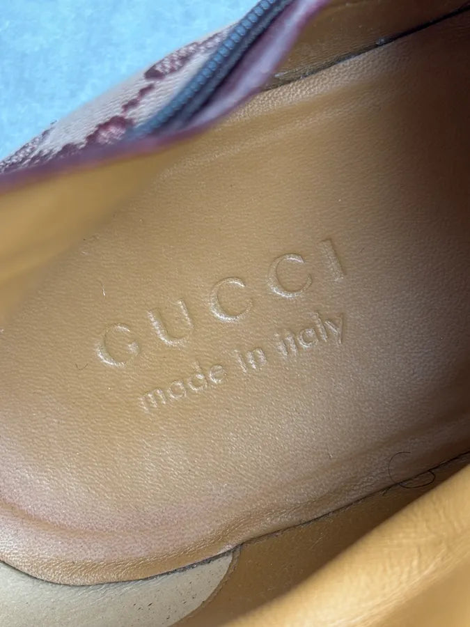 2000s Gucci Bordeaux Leather Monogram Boots sZuSUUo 22