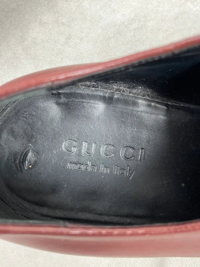 Gucci Bordeaux Leather Oxford Derby Shoes fVPzcAh 9