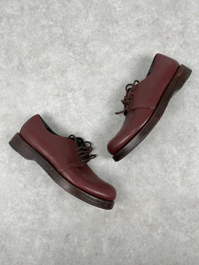 Gucci Bordeaux Leather Oxford Derby Shoes fVPzcAh 4