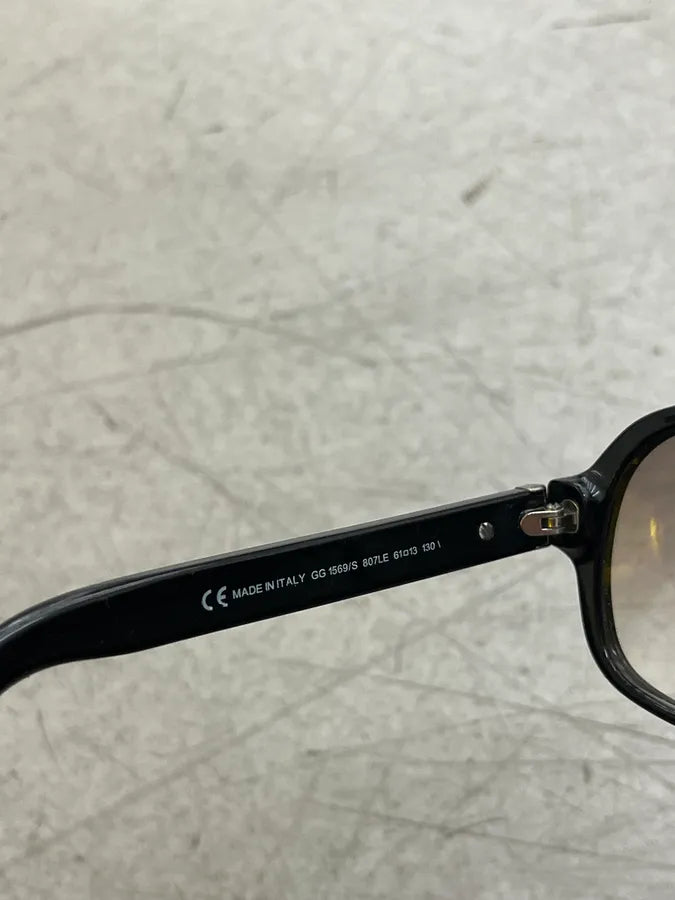 Gucci Black Acetate Brown Teint Sunglasses JQVVaUB 12
