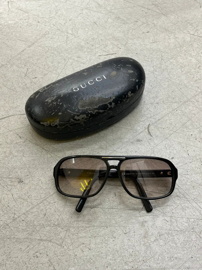 Gucci Black Acetate Brown Teint Sunglasses JQVVaUB 0