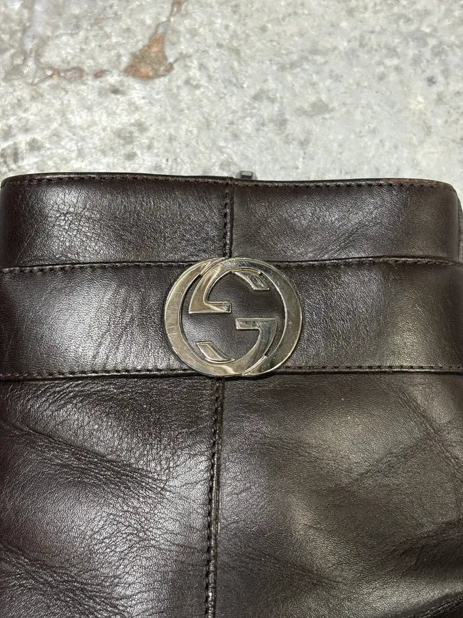Gucci Brown Ankle Leather Boots JYrWQpT 8