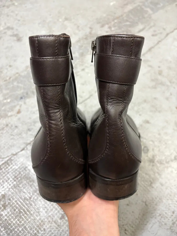 Gucci Brown Ankle Leather Boots JYrWQpT 6