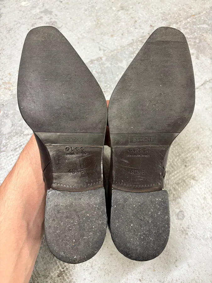 Gucci Brown Ankle Leather Boots JYrWQpT 7