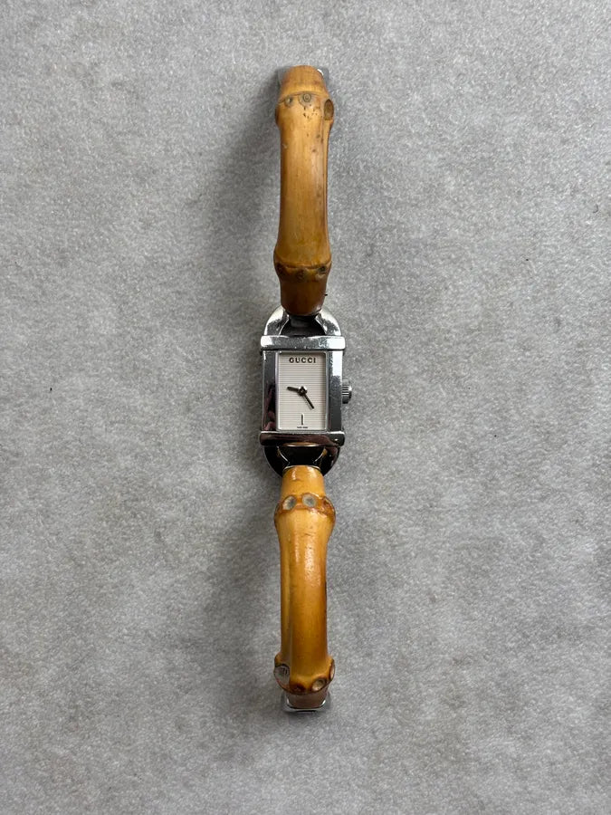 1990s Gucci Brown Bamboo Bamboo Watch EzONutY 0
