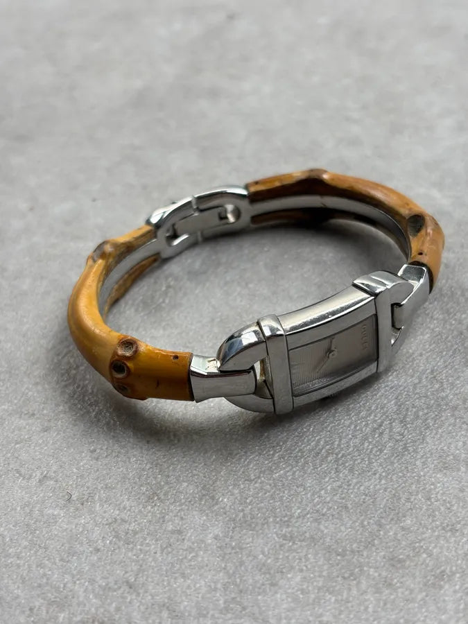 1990s Gucci Brown Bamboo Bamboo Watch EzONutY 2