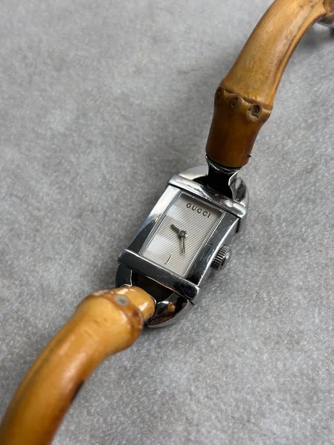 1990s Gucci Brown Bamboo Bamboo Watch EzONutY 6