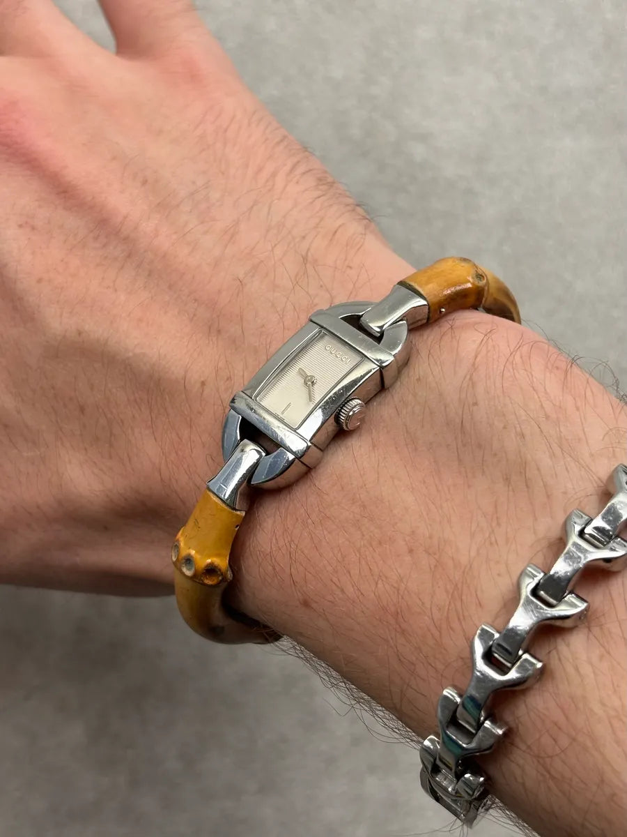 1990s Gucci Brown Bamboo Bamboo Watch EzONutY 1