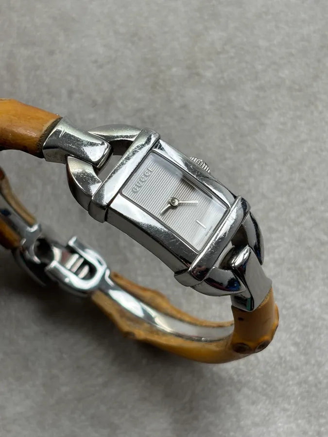 1990s Gucci Brown Bamboo Bamboo Watch EzONutY 3