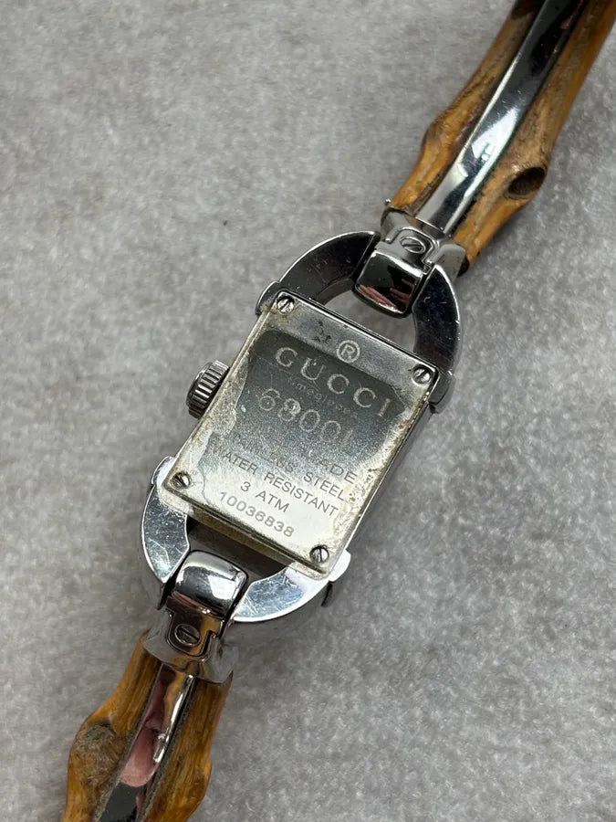 1990s Gucci Brown Bamboo Bamboo Watch EzONutY 5