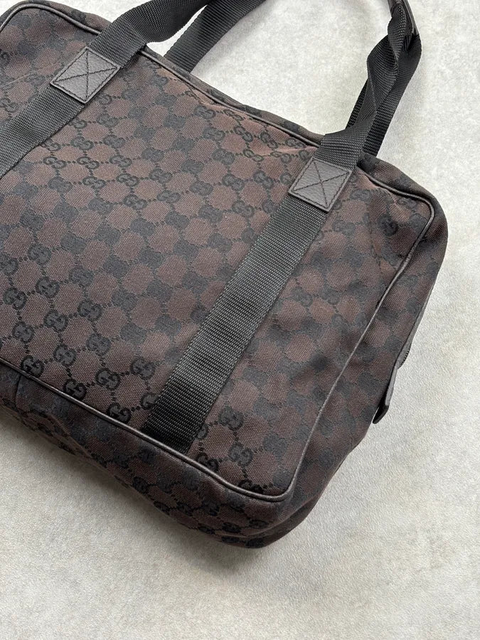 Gucci Brown Canvas GG Monogram Handle Bag NVdNwrK 8