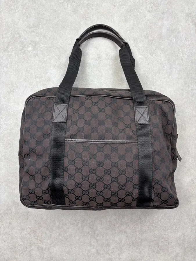 Gucci Brown Canvas GG Monogram Handle Bag NVdNwrK 0