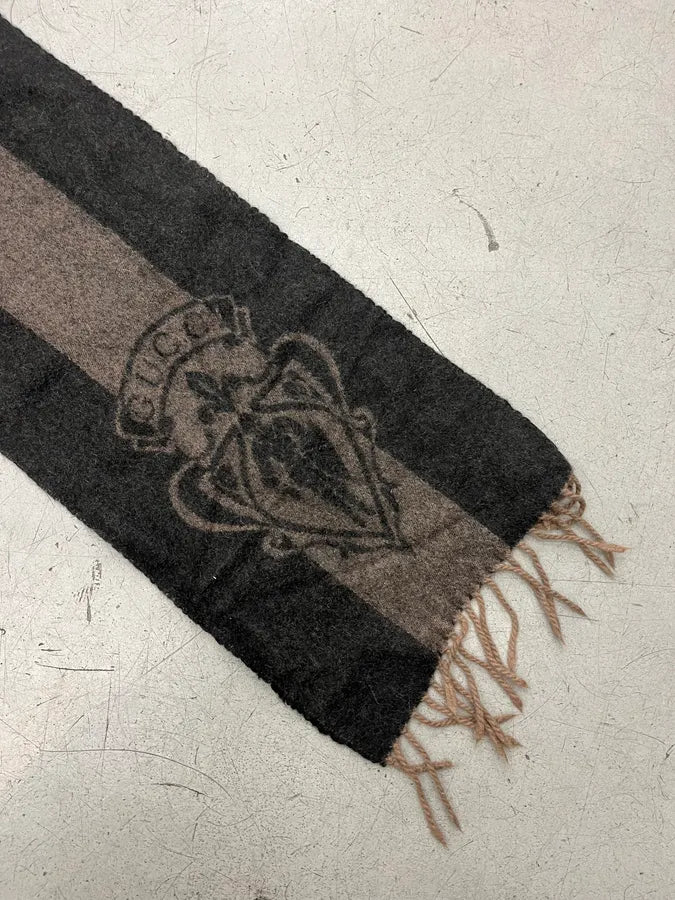 2000s Gucci Brown Two Tone Inverted Wool Striped Scarf LsFmVaB 4