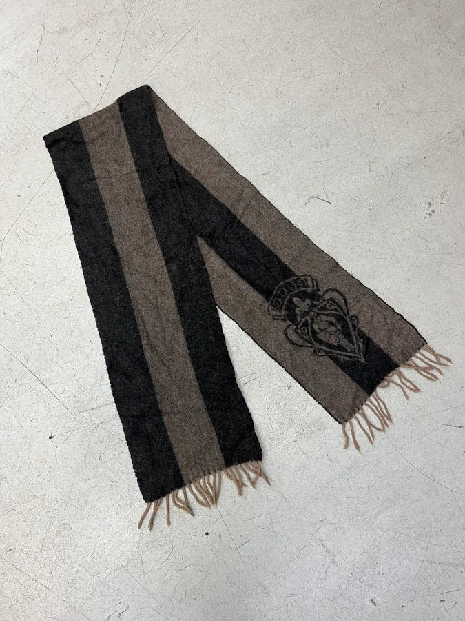 2000s Gucci Brown Two Tone Inverted Wool Striped Scarf LsFmVaB 3