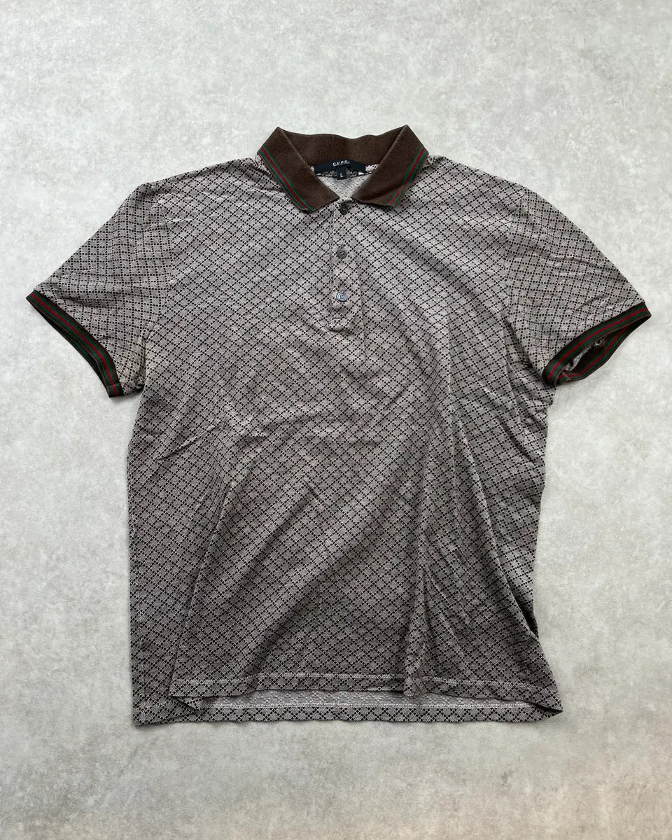 2000s Gucci Brown Monogram Polo dZBANwb 2