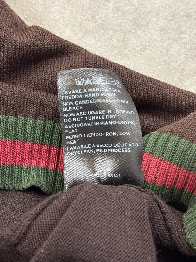 Gucci Brown V-Neck Striped Sweater bUonAuZ 8