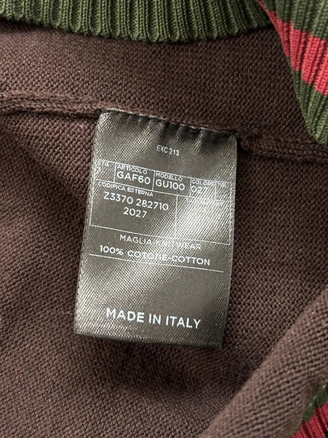 Gucci Brown V-Neck Striped Sweater bUonAuZ 7