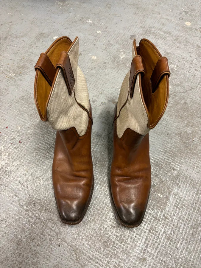 Gucci Brown Cow-Boy Ankle Leather Boots (38.5eu/us6) ZrEuZil 1