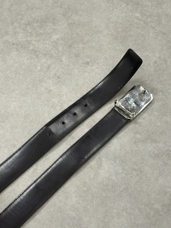 2000s Gucci Brown Monogram Leather Belt GG Buckle  nwuPTUp 5