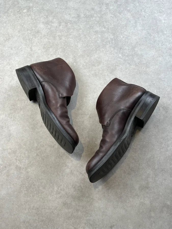 Gucci Brown Leather Buckle Boots hcOppKu 2