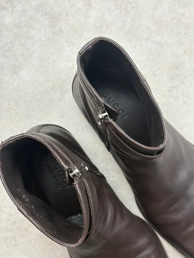 Gucci Brown Leather Chelsea Boots OlHYHol 6