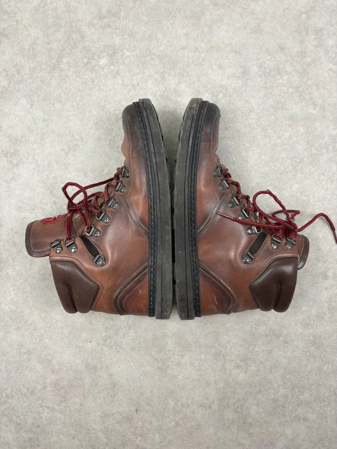 2000s Gucci Brown Eroded Leather Hiking Boots QgRHKSU 4