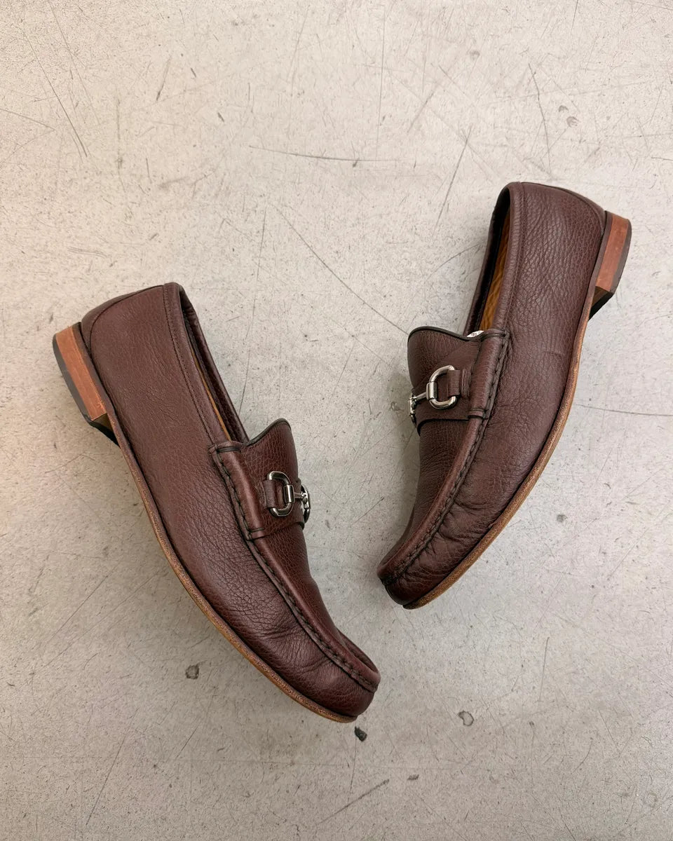 Gucci Brown Leather Horsebit Loafer Shoes KzXovoZ 4