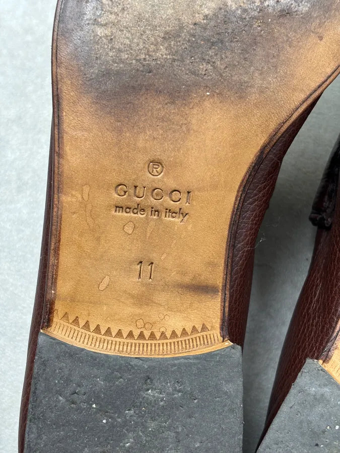Gucci Brown Leather Horsebit Loafers MGkvZIC 11
