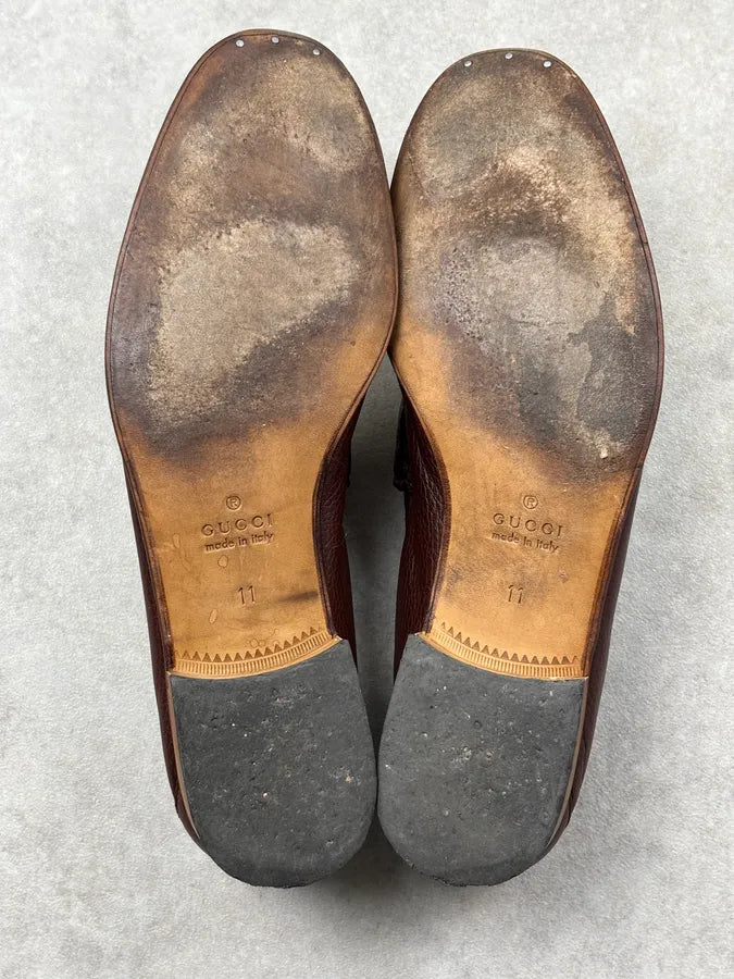 Gucci Brown Leather Horsebit Loafers MGkvZIC 10