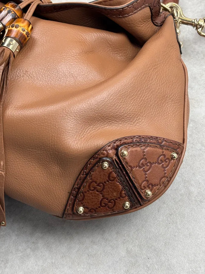 SS2008 Gucci Brown Leather Indy Handle Bag by Frida Giannini kPothSi 5